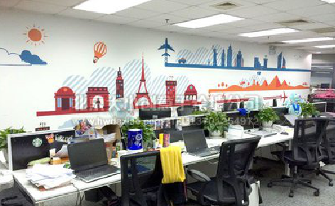 永春教你设计办公室墙绘的方法。